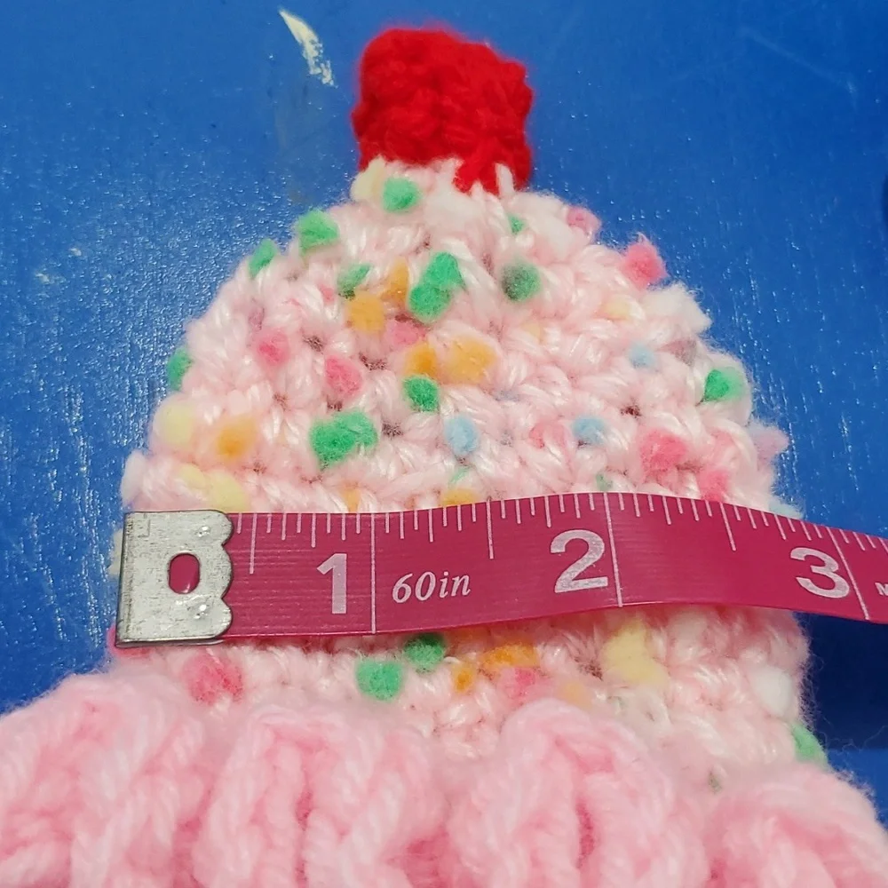 Handmade Crochet Pink Cupcake Mittens Size Toddler NWOT